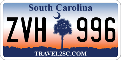 SC license plate ZVH996
