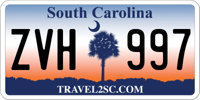 SC license plate ZVH997