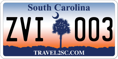 SC license plate ZVI003