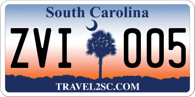 SC license plate ZVI005
