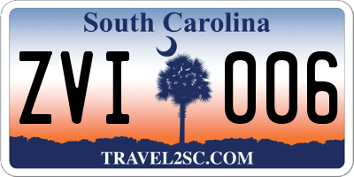 SC license plate ZVI006