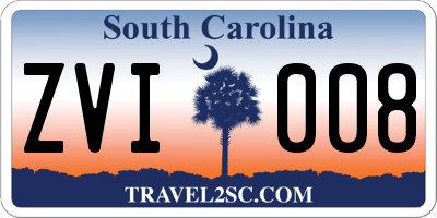 SC license plate ZVI008