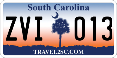 SC license plate ZVI013