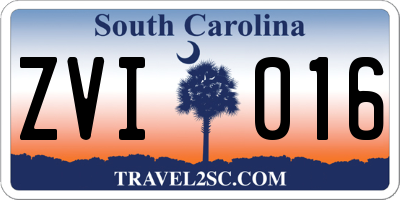 SC license plate ZVI016