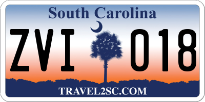 SC license plate ZVI018