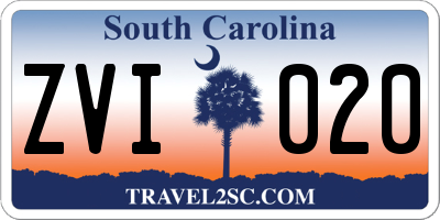 SC license plate ZVI020