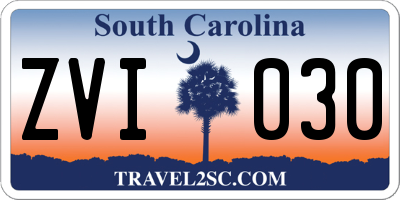 SC license plate ZVI030