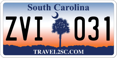 SC license plate ZVI031