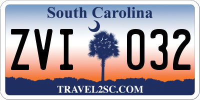 SC license plate ZVI032