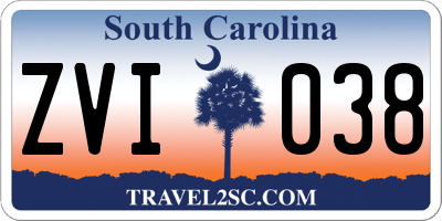 SC license plate ZVI038