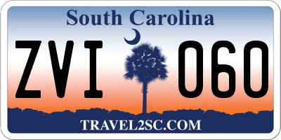 SC license plate ZVI060