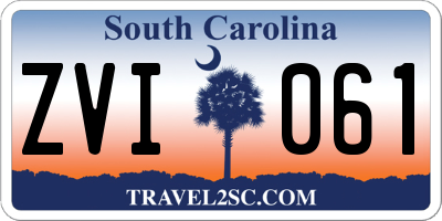 SC license plate ZVI061