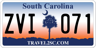 SC license plate ZVI071