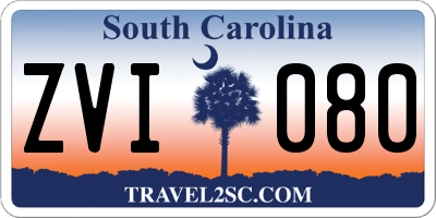 SC license plate ZVI080
