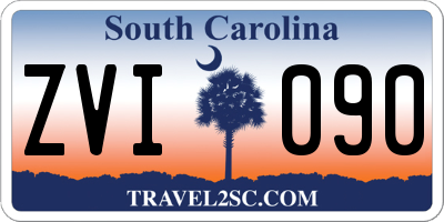 SC license plate ZVI090