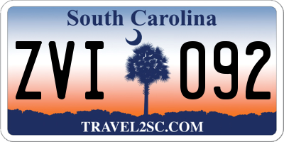 SC license plate ZVI092