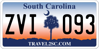 SC license plate ZVI093