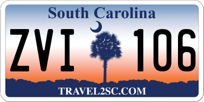 SC license plate ZVI106