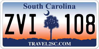 SC license plate ZVI108