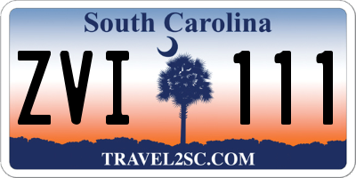SC license plate ZVI111