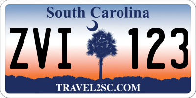 SC license plate ZVI123