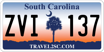 SC license plate ZVI137