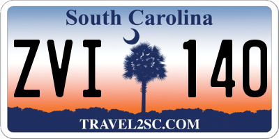 SC license plate ZVI140