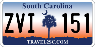 SC license plate ZVI151