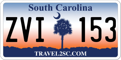 SC license plate ZVI153