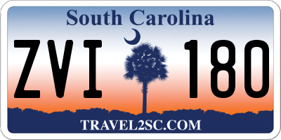 SC license plate ZVI180