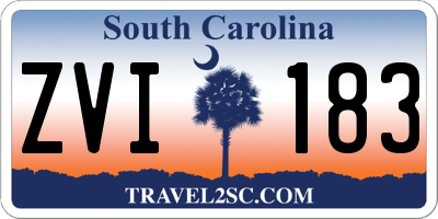 SC license plate ZVI183