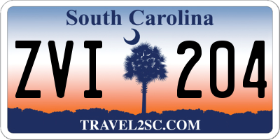 SC license plate ZVI204