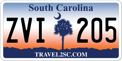 SC license plate ZVI205
