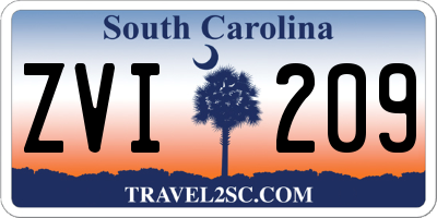 SC license plate ZVI209