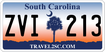 SC license plate ZVI213