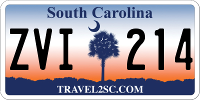 SC license plate ZVI214