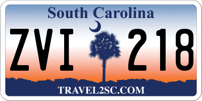 SC license plate ZVI218