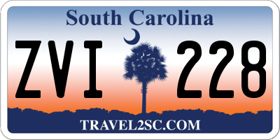 SC license plate ZVI228