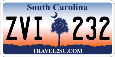 SC license plate ZVI232