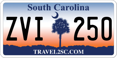 SC license plate ZVI250
