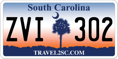 SC license plate ZVI302
