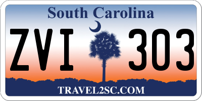 SC license plate ZVI303