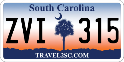 SC license plate ZVI315