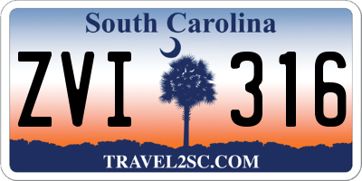 SC license plate ZVI316