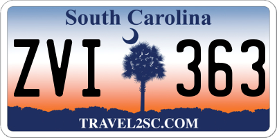 SC license plate ZVI363