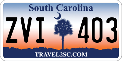 SC license plate ZVI403