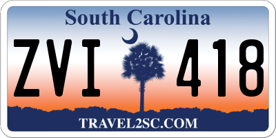 SC license plate ZVI418