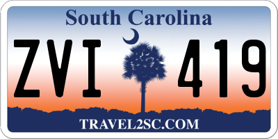 SC license plate ZVI419