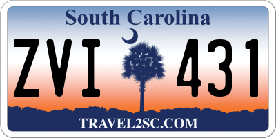 SC license plate ZVI431