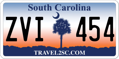 SC license plate ZVI454